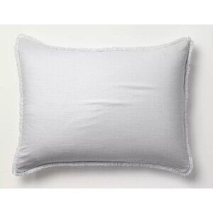 Casaluna Heavyweight Linen Blend Light Gray Pillow Sham Standard Size 20" x 26"